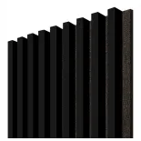 Acoustic panel with 6 slats, black, 28x275 cm (0.77 m²)