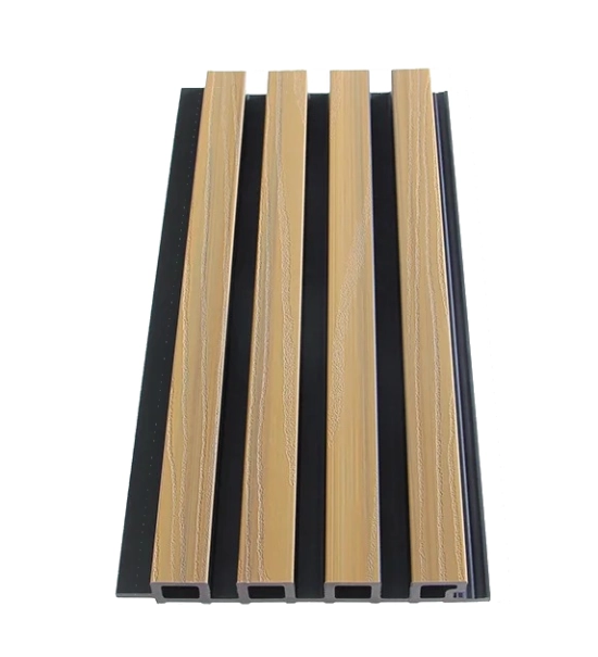WPC facade panel, 219x2900mm, double colors, light teak/black (0.63 m²)